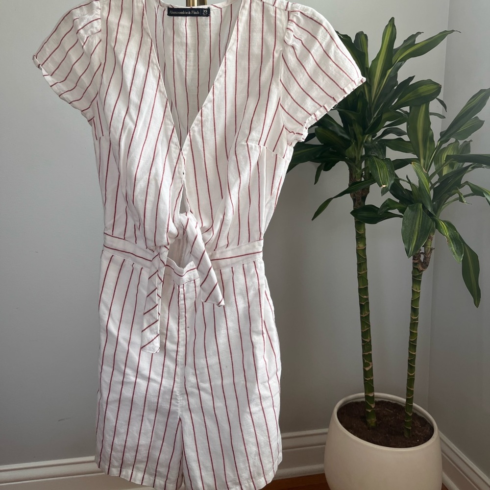 Red and White Abercrombie Romper